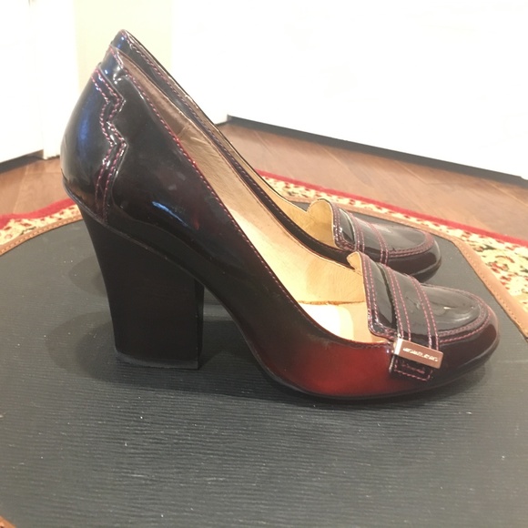 Michael Kors Oxford Patent Chunky Heel Pumps - Picture 6 of 8